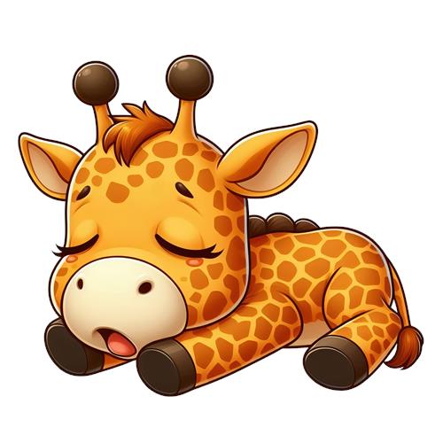 Sovende Giraff i Tegneserieform