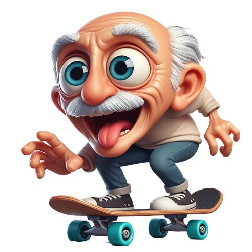 Skater bedstefar på brættet