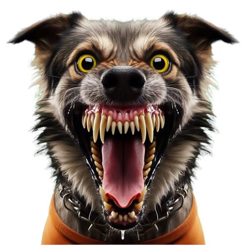 Skræmmende Hund med Åben Mund