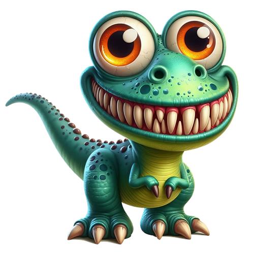 Farverig og venlig dinosaur