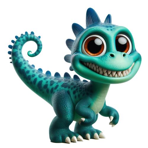 Sød dinosaur med store øjne