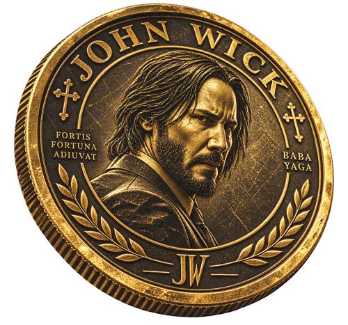 John Wick mønt i guld