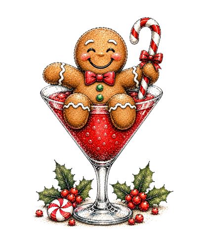 Honningkagemand i rød julecocktail