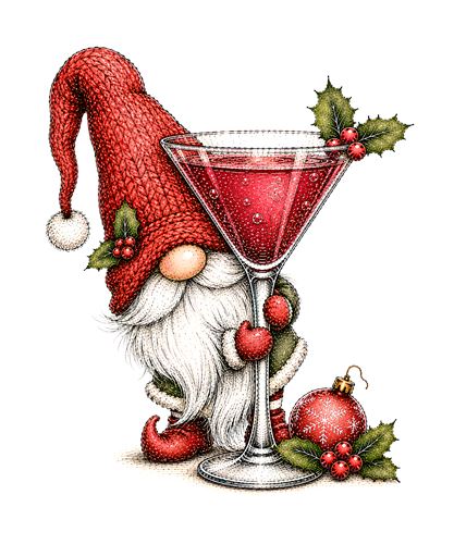 Julealf med rød cocktail