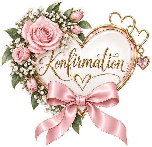 Blomsterhjerte med Konfirmation