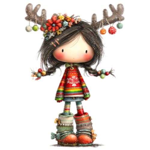 Julepige med rensdyrgevir