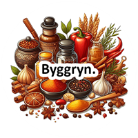 En samling af forskellige krydderier, urter og ingredienser til madlavning.