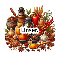 Et udvalg af krydderier, urter og ingredienser præsenteret i en dekorativ opsætning.