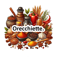 Et farverigt arrangement af krydderier, grøntsager og ingredienser til madlavning.