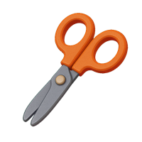 En sikker og farverig saks designet til børn, med bløde håndtag til nem brug.