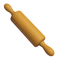 En kagerulle i træ, typisk brugt til at rulle dej ud til bagning.