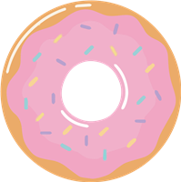 En rund donut med pink glasur og farverige drys, perfekt til en sød snack.