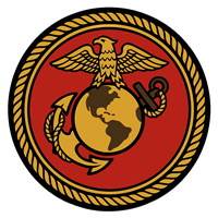 Emblemet for den amerikanske Marine Corps, der symboliserer styrke og global tilstedeværelse.
