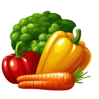 En samling af friske grøntsager, herunder broccoli, peberfrugter og gulerødder.