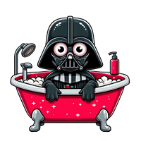 En sjov illustration af en karakter i et badekar fyldt med skum.