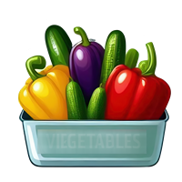 En skål fyldt med forskellige grøntsager som peberfrugter og agurker.