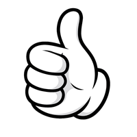 Et billede af en tommelfinger op, der symboliserer godkendelse eller positiv feedback.