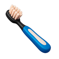 En tandbørste med bløde børster og ergonomisk håndtag til effektiv tandpleje.