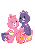 To søde, farverige bjørne sidder på deres kufferter, klar til eventyr.