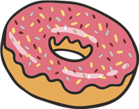 En lækker donut med pink glasur og farverige drys på toppen.