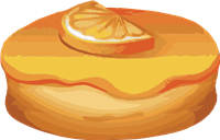 En saftig citronkage toppet med en glat glasur og pyntet med en skive citron.