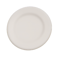 En simpel, hvid tallerken med en glat overflade, ideel til servering.