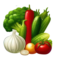 Et assorteret udvalg af friske grøntsager, herunder broccoli, peberfrugt, agurker og tomater.