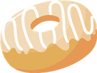 En appetitlig doughnut med en lys glasur og en blød, gylden bund.