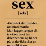 Definition af sex med tekst om aktivitet relateret til matematik og sengen.