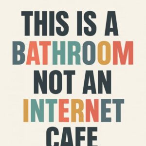 This is a bathroom not an internet cafe