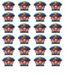 Emoji af en politibetjent med solbriller og blå hat, gentaget i et mønster.